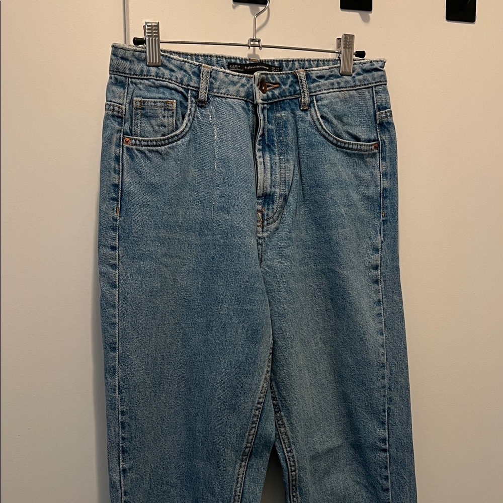 Zara Light Blue Straight Leg Jeans